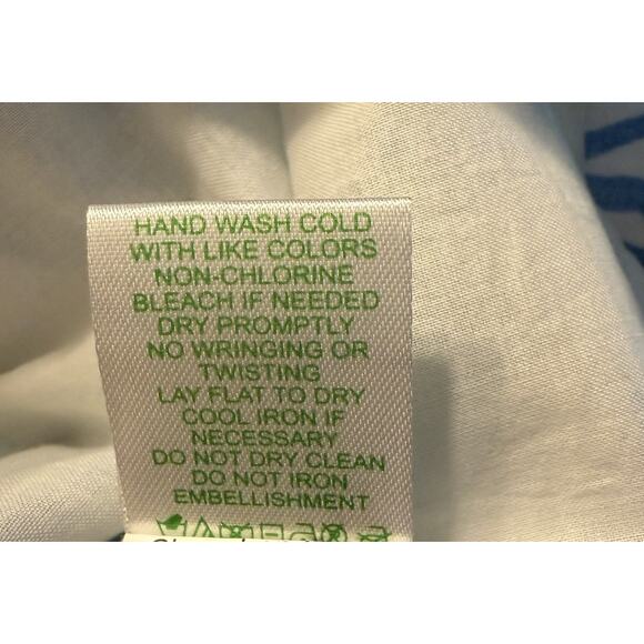 Lilly Pulitzer NWT Dress Sz 2 Serena Blue Tossing the Line Striped Floral Beaded - Picture 10 of 14